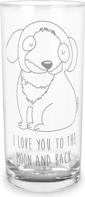 Produktbild von Mr. & Mrs. Panda Cocktailglas Hund Entspannen 200 ml - Transparent - Geschenk, Schwarzer, Longdrinkglas, Glasbecher, Tumbler, Süß, Liebe, Glas, Wasserglas, Sprüche