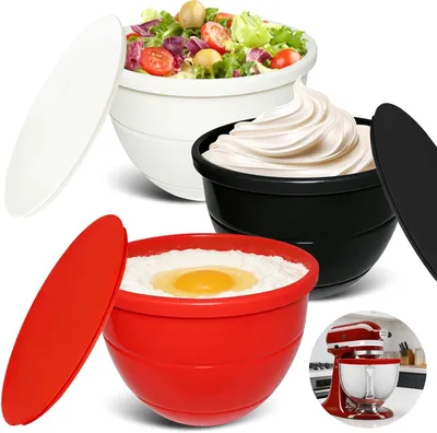 Produktbild von 3 Stück Silikon-Schüsseln für Kitchen Aid Mixer 5QT, Silikon-Küchenschüssel-Einlage, Zubeh?r für Rührschüsseln und Back- und