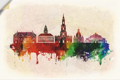 Produktbild von ARTland Wandbild, selbstklebend Dresden Deutschland Skyline Größe: 60x40 cm