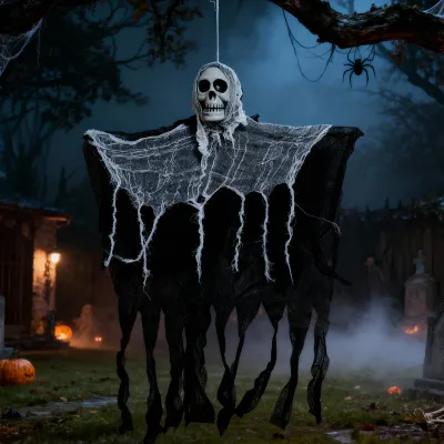 Hängende Skelett-Dekoration 82 cm, Halloween, gruselig, für Garten