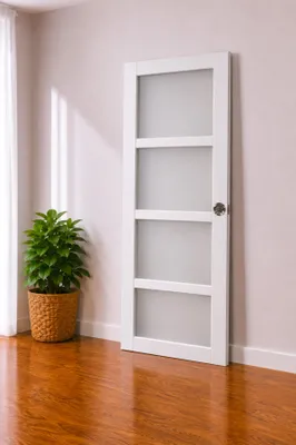 Immagine prodotto di Porta scorrevole Tana bianca con vetro H204 x L83 cm, serratura di blocco Gd Menuserie