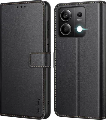 Immagine prodotto di Xiaomi Redmi Note 13 5G Custodia per telefono cellulare in pelle nera Flip Cover con slot per schede