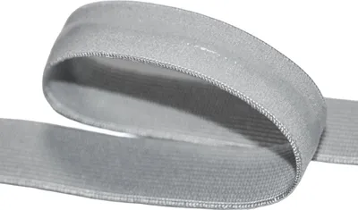Gummilitze mit Silikonstreifen 10m x 10mm Gummiband elastisches Band rutschfest Farbwahl hellgrau