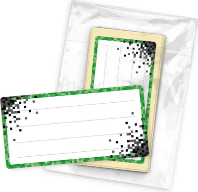 Produktbild von itenga 40x Buchetiketten PIXEL 9x4,5cm Namensetiketten Heftetiketten Schuletiketten