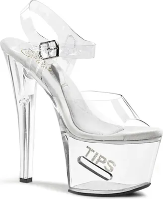 Produktbild von TIPJAR-708-5 Damen Sandale von Pleaser, Transparent , EU 37, US 7
