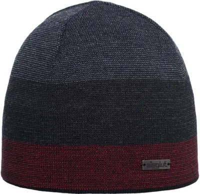 Eisglut Beanie Mütze  Rentona Rewoolife  mit Strichmuster   in rot