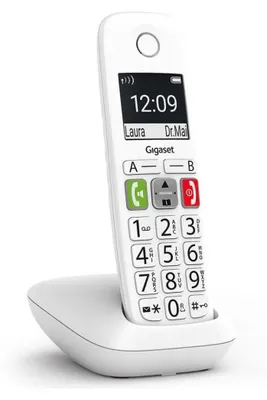 Obrázek produktu pro Gigaset E290 Duo, Analog/DECT telefon, Bezdrátové sluchátko, Hlasitý odposlech, 150 pol., Identifikace volajícího, Bílá