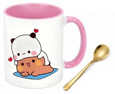 Image de Tasse à café en céramique, 330 ml, motif ours panda, compatible lave-vaisselle