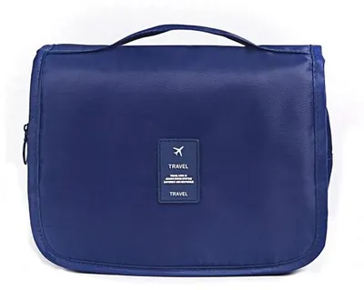 Image de Trousse de toilette de voyage pour produits cosmétiques et de soin, bleue