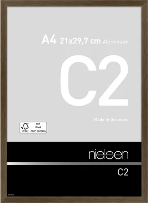 Produktbild von nielsen Aluminium Bilderrahmen C2, 21x29,7 cm (A4), Struktur Walnuss Matt