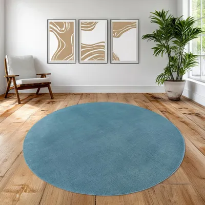 Immagine prodotto di Tappeto turchese fresco e moderno, morbido e di facile manutenzione per un ambiente accogliente Dimensioni - 160 cm rotondo