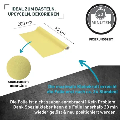 Produktbild von Klebefolie Unimatt gelb - 45x200cm