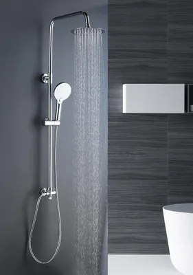 Produktbild von Duschsystem Aufputz, Edelstahl, Regendusche 20 cm, Handbrause
