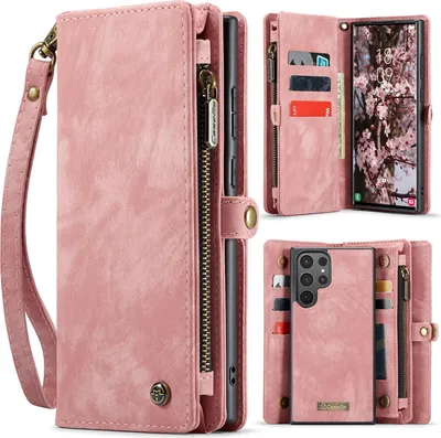 Produktbild von Samsung Galaxy S26 Ultra Hülle - CaseMe 008 2-in-1 Klapphülle & Back Cover mit Brieftasche - Rosa