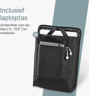 Produktbild von Famanu Fahrradtasche 3-in-1 Rucksack - Gepäckträgertasche - Schultertasche - Wasserdicht und Reflektierend - Abnehmbare Laptoptasche - Rot 18 L