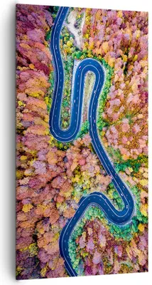 Produktbild von Bild auf Leinwand - Leinwandbild - Einteilig - Kurvenreich Weg Wald - 65x120cm - Wand Bild - Wanddeko - Wandbilder - Leinwanddruck - Bilder - Wanddekoration - Leinwand bilder - PA65x120-4291