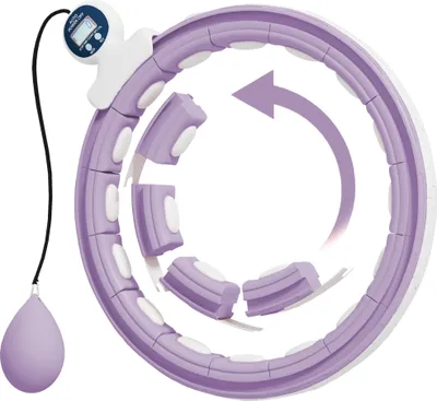 Produktbild von Smart Hula Hoop Reifen Erwachsene mit Gewicht Kugel Z?hler 16 Knoten (76-113cm) Violett