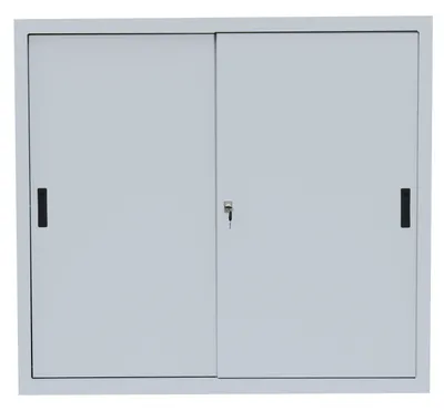 Produktbild von Schiebetürenschrank Aktenschrank Sideboard aus Stahl Grau 109x120x45cm 550140