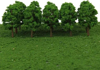 Produktbild von Miniatur Bäume - Gartenhäuschen Bäume - Landschaftsdekoration - Handgefertigt - 7 cm Höhe - Grün