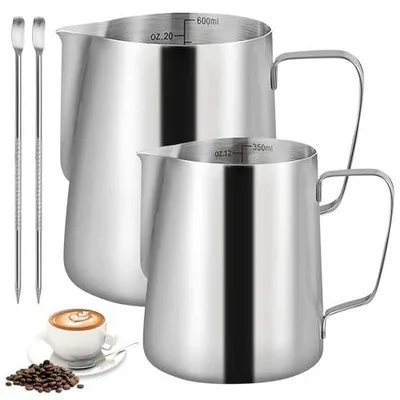 Zdjęcie produktu dla Dzbanek na mleko ze stali nierdzewnej spieniacz latte barista 350ML 600ML