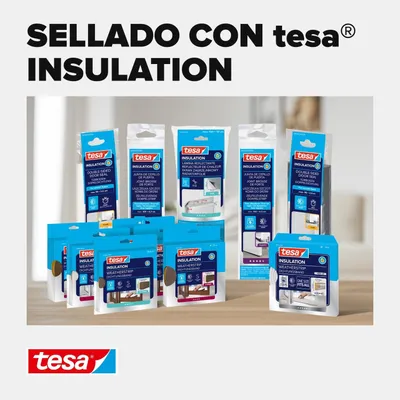 Produktbild von tesa INSULATION Premium Türdichtschiene für unebene Böden - Selbstklebende Alu-Türdichtung zum Schutz vor Zugluft - Braun - mit Bürstendichtung bis 15 mm
