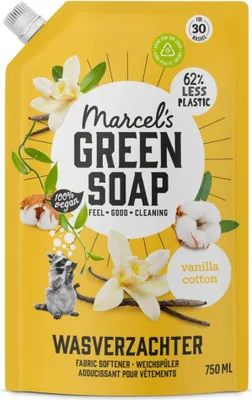 Produktbild von Marcel's Green Soap - Weichspüler - Nachfüllpackung - Baumwolle & Vanille - Sanfte Frische - 30 Wäschen - 750 ml - 1 Stück