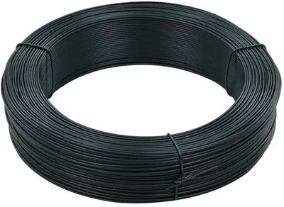 Image de Fil de liage en acier galvanisé recouvert de PVC, Ø 1,4 mm, noir-vert, résistant aux intempéries