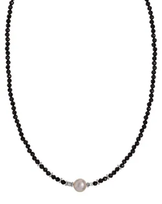 Produktbild von Schwarze Spinellperlenkette mit echter Perle AL4107.02.060