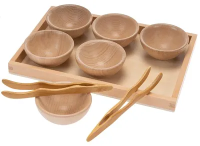 Produktbild von Eduplay Sortierspielzeug Holz Sortierschale mit Pinzette für Kinder