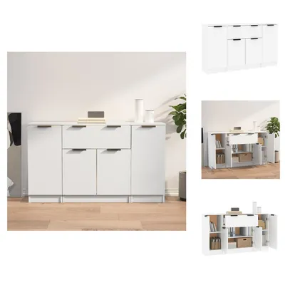 Obrázok produktu pre vidaXL Príborníky 3 ks. Biely materiál na báze dreva - Príborníky