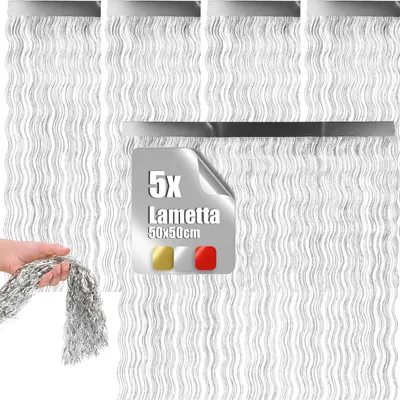 Produktbild von com-four® 5x Lametta - Lametta silberfarbene Girlande für Weihnachten - 50cm