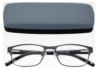 Produktbild von Lesebrille für Herren, rechteckig, leicht, Metall (Grau, 2.00)