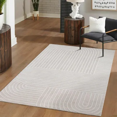 Produktbild von TT Home Wohnzimmer Teppich Esszimmer Kurzflor Modernes Skandinavisches Design Mit Glanzdetails Hoch-Tief-Struktur Boho Soft Uni Größe 120x160 cm