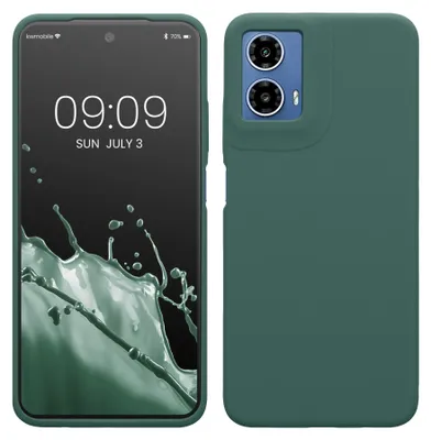 Produktbild von kwmobile Handyhülle für Motorola Moto G34 5G Hülle - Case Silikon - Kabelloses Laden - Schutzhülle Cover in Tannengrün