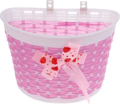 Immagine prodotto di Cestino per bicicletta per bambini, 20x13x11cm Rosa, Tessuto e leggero, per bicicletta e monopattino per bambini, elegante e pratico