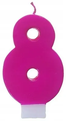 Obrázek produktu pro Party Deco Narozeninová svíčka číslo 8 růžová