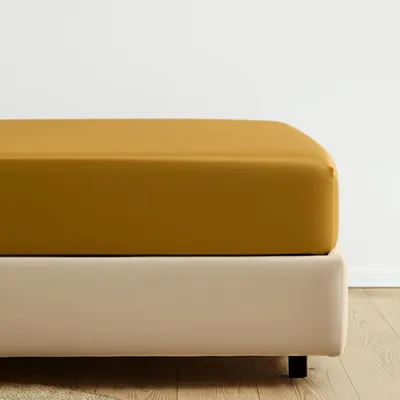 Imagen del producto de Sábanas de 90x200 cm, color amarillo: 100% algodón egipcio
