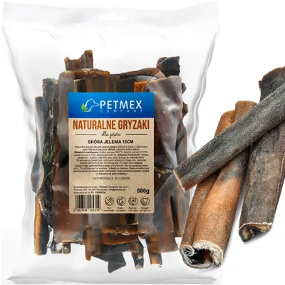 Image de PETMEX Peau de cerf - friandises pour chiens - 500 g