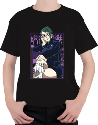 Obrázok produktu pre Maki Zenin Jujutsu Kaisen Anime Estetika Okuliare Bojovník Darček Uni detské tričko, čierna, 152