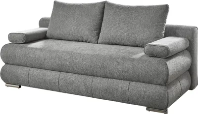 Produktbild von Schlafsofa Schlafcouch grau 199 cm mit Bettkasten - Federkern - BORNA - Die Möbelfundgrube