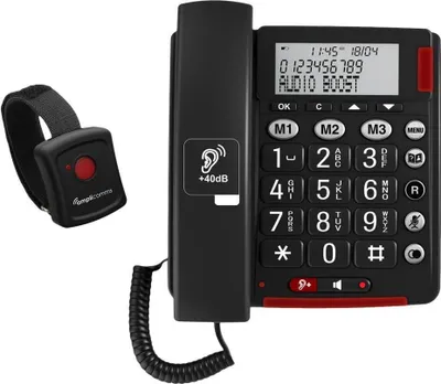 Image de Audioline Amplicomms BigTel 50 Alarm Plus - Telefon mit Schnur - Dunkelgrau (ATL1425642)