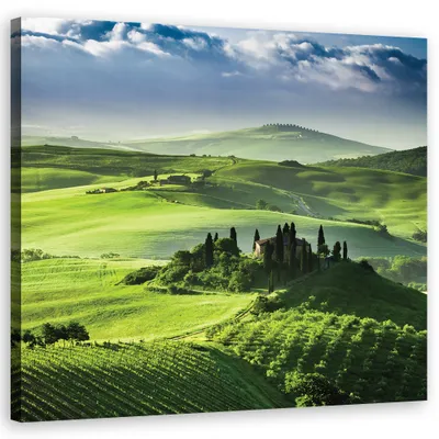 Produktbild von Leinwandbild landschaften - grün 50x50 cm Feeby grün wandbild bereit zum aufhängen