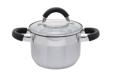 Obrázek produktu pro Sada hrnců ELO Basic Black Steam z nerezové oceli s objemovou stupnicí, vhodná na indukci, stříbrná barva, 4dílná