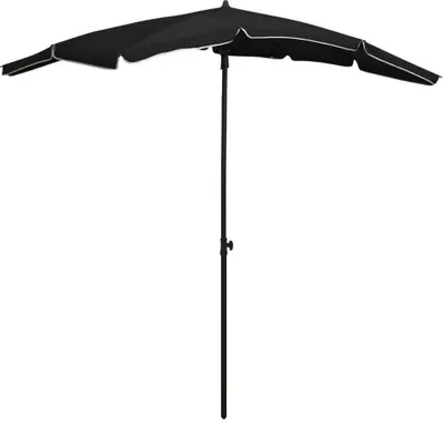Image de Parasol de jardin avec mât 200x130 cm noir