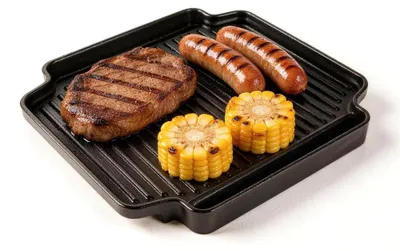 Productafbeelding van Gietijzeren BBQ-Grillplaat, 24 cm voor Campingfornuizen