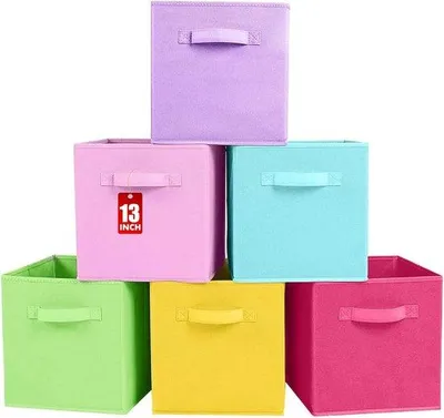 Produktbild von Famanu Aufbewahrungskubus Set von 6 - 33 x 33 x 33 cm, ideal zur Organisation von Spielzeug und Kleidung