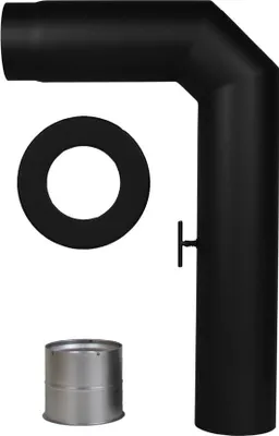 Produktbild von CONFUEGO Ofenrohr-Set 2x abgewinkelt (2x 45°) | Premium schwarz ø 120 mm