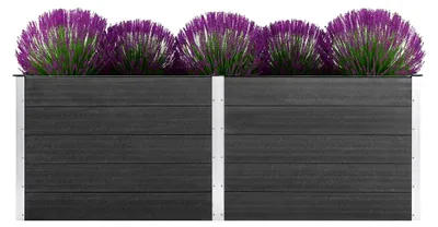 Produktbild von Hochbeet für den Garten 250 x 50 x 91 cm Pflanzgefäß Blumenkasten WPC Grau
