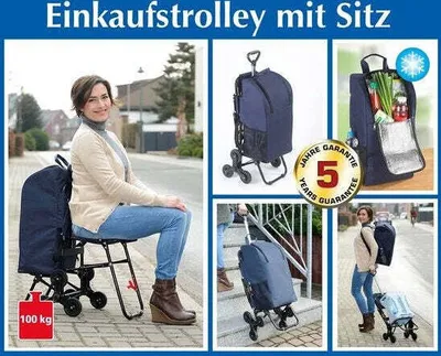 Produktbild von Wenko Wenko Einkaufswagen - mit Pedalfunktion und Sitz - Kühlfunktion