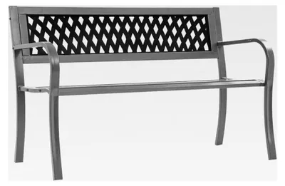 Produktbild von Gartenbank schwarz 120 cm aus Stahl für den Außenbereich